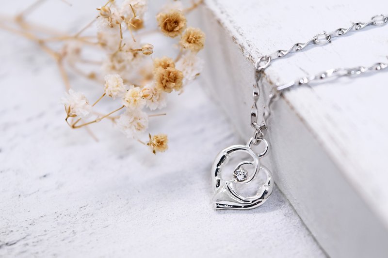 心锁系列 喇叭花心形造型手链 (HBRJA0964B-1) - 手链/手环 - 银 银色