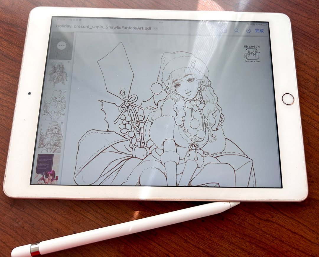 成人着色页 数位下载 可打印 礼物女孩 8版本 - 电子手绘真人画像/绘画/插画 - 其他材质 
