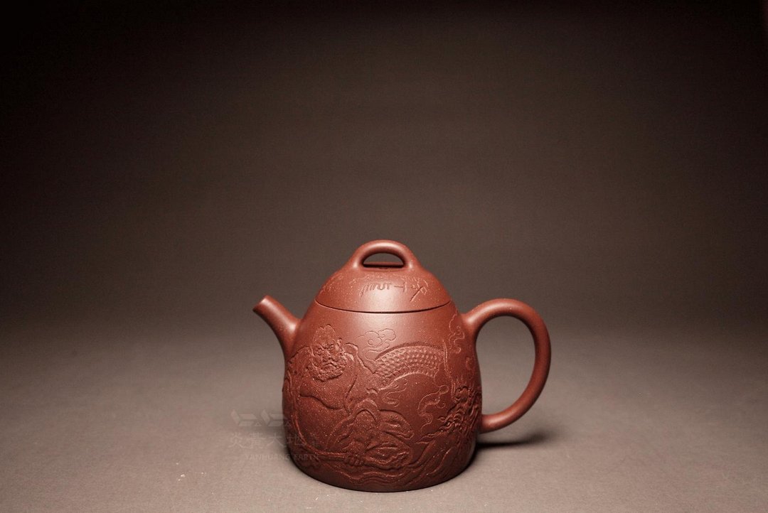 【降龙罗汉】国宝级陶刻大师 程刚 陶刻 文革底槽清 250cc - 茶具/茶杯 - 陶 咖啡色