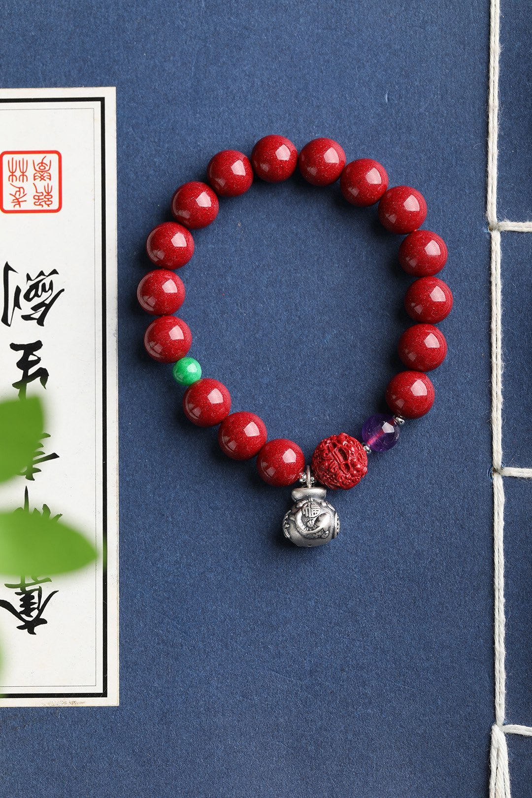 天然原矿朱砂紫金砂单圈手链 珠经10MM 朱砂含量95%以上 - 手链/手环 - 宝石 