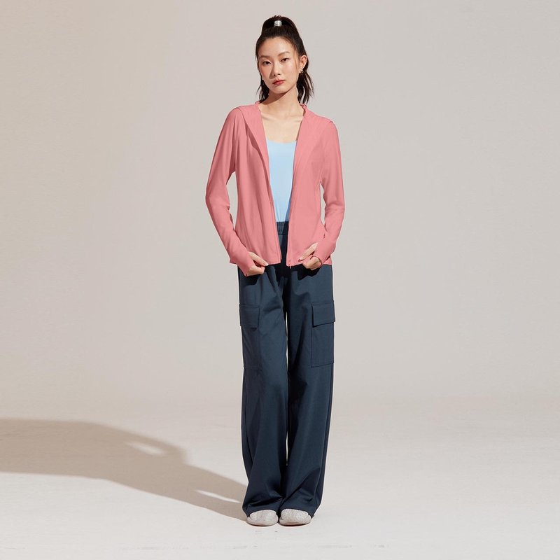 ULTRACOOL-凉感防晒连帽外套-干燥玫瑰 - 女装休闲/机能外套 - 尼龙 粉红色