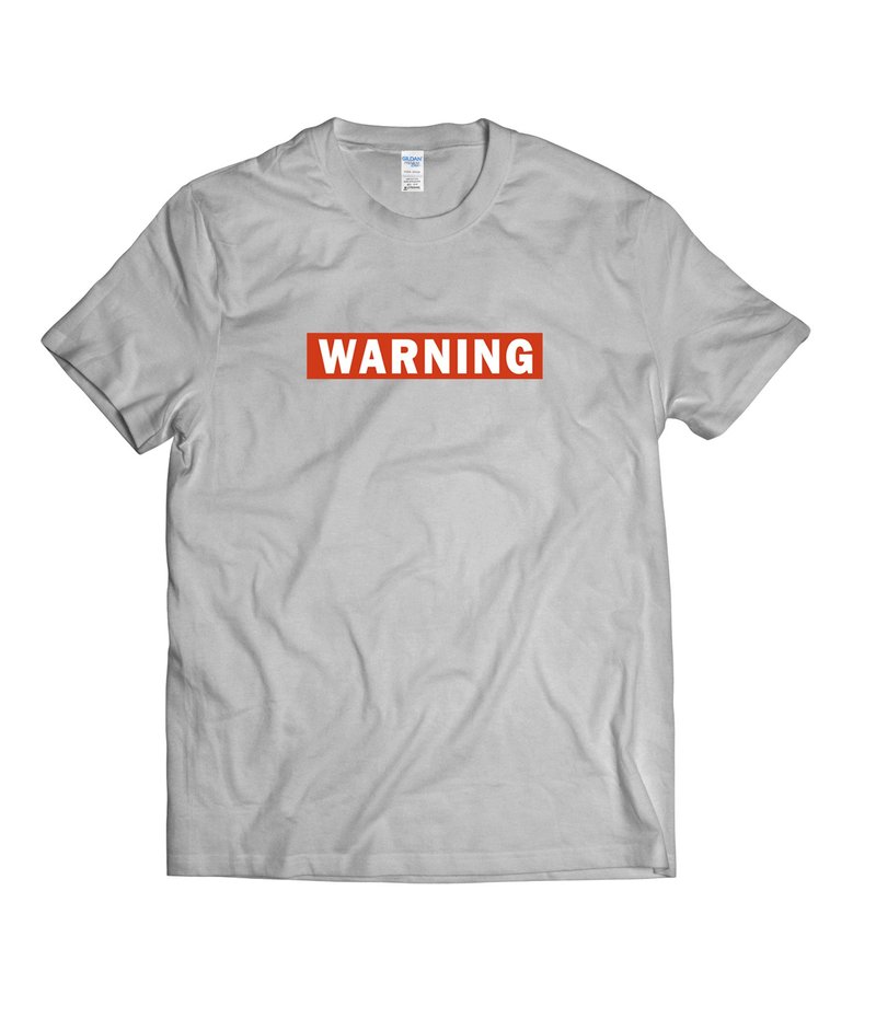 危险警告-T-shirt 白/黑/灰/藏青 - 男装上衣/T 恤 - 棉．麻 多色