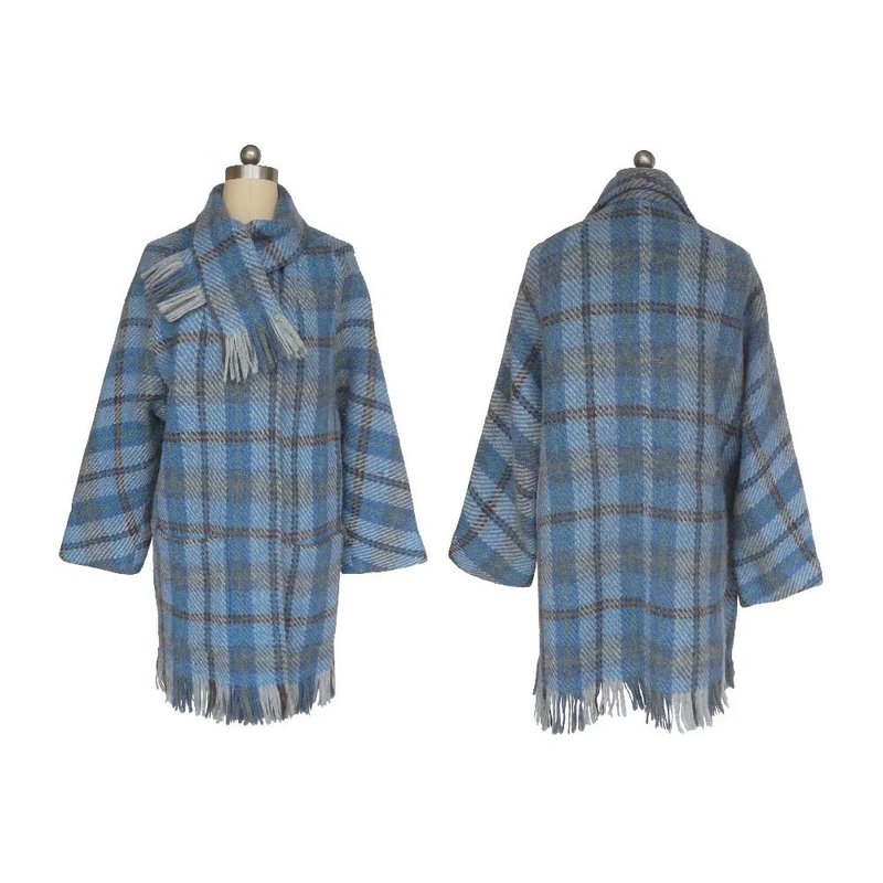 Vintage 苏格兰大衣 - 女装休闲/机能外套 - 羊毛 蓝色