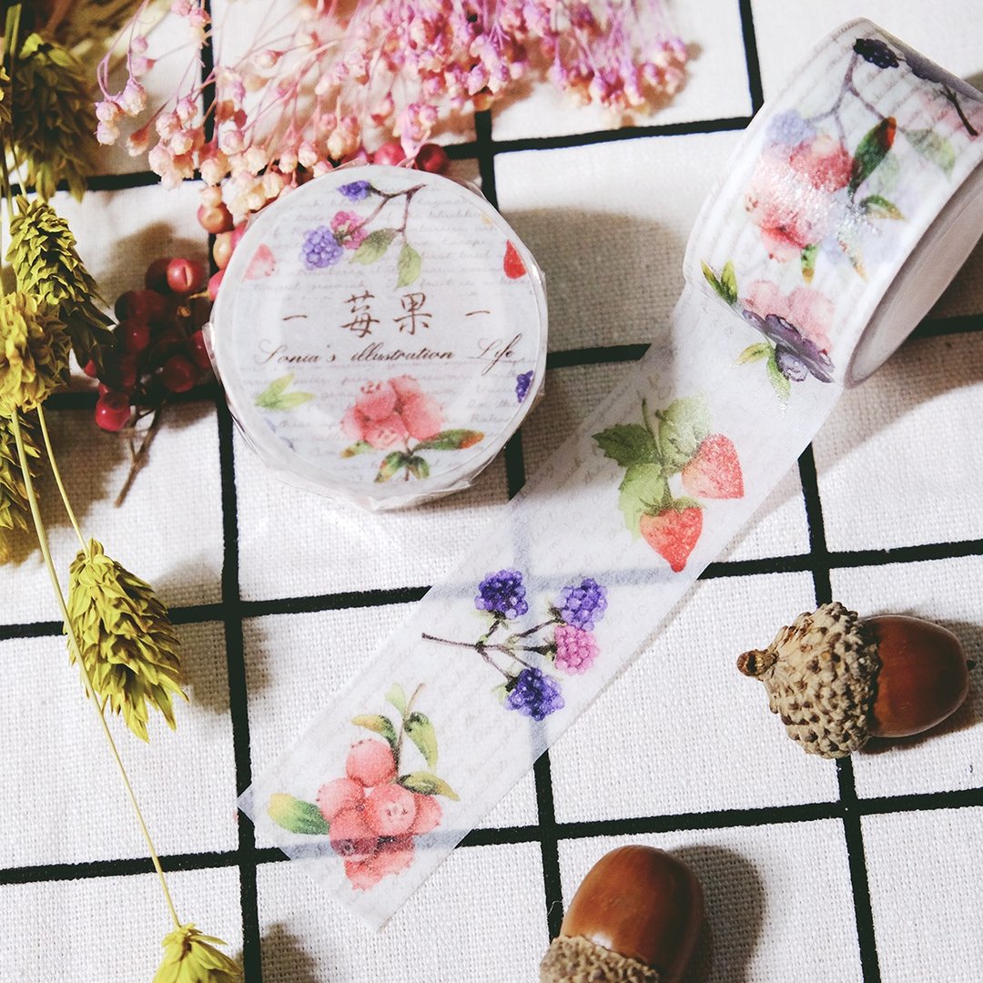 莓果纸胶带(2.5CM) - 纸胶带 - 纸 