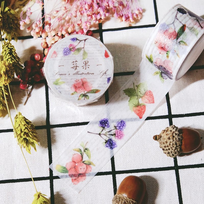 莓果纸胶带(2.5CM) - 纸胶带 - 纸 