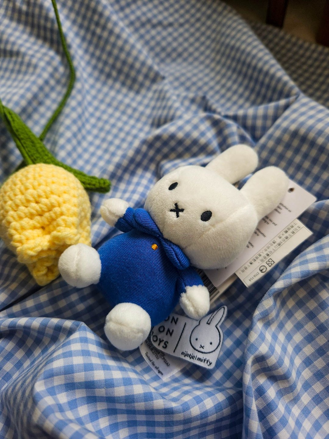 BON TON TOYS Miffy 米菲兔钥匙圈 - 经典蓝 10cm - 钥匙链/钥匙包 - 聚酯纤维 蓝色