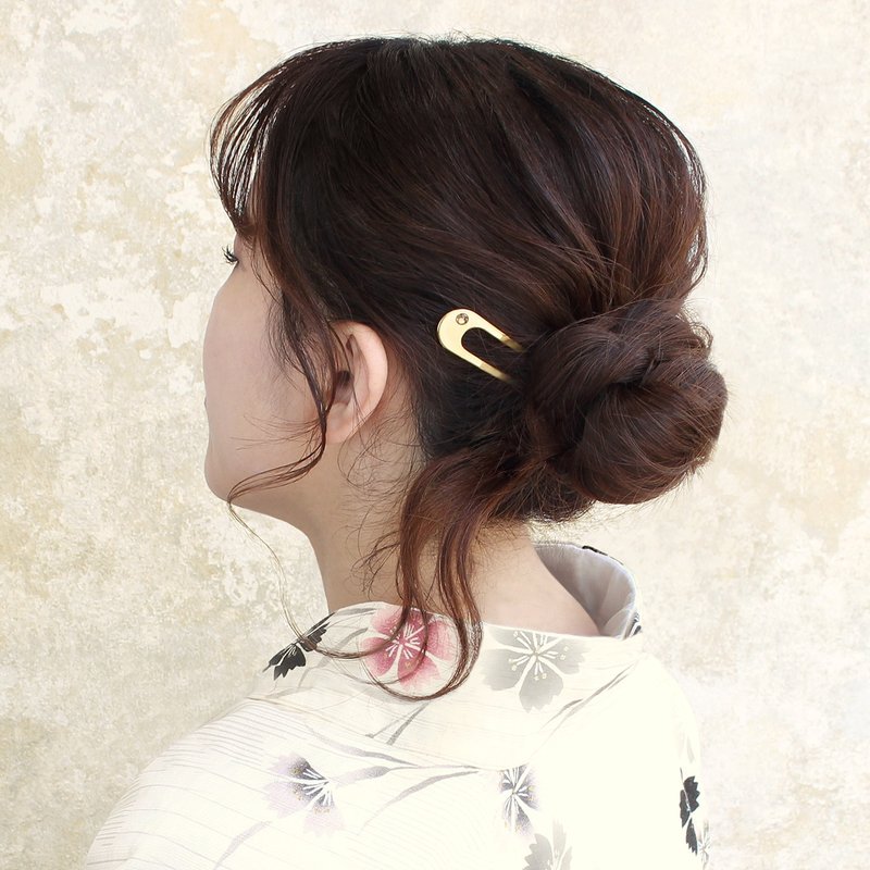 夏秋限定 / KANZASHI Hair pin / canon - Golden light - 发饰 - 其他金属 金色