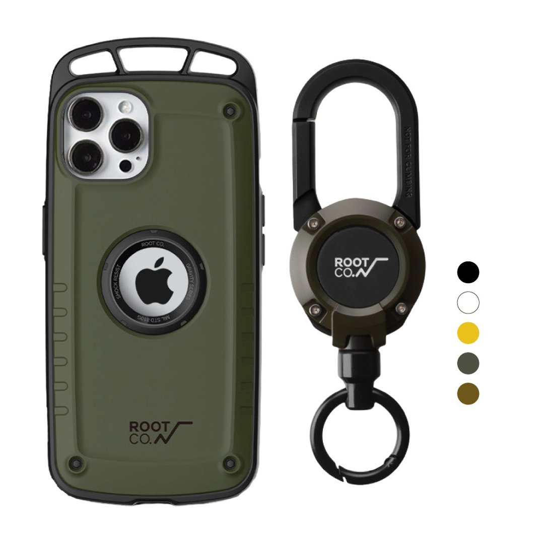 日本 ROOT CO. iPhone 14 Pro 单挂勾手机壳+360度旋转登山扣 - 手机壳/手机套 - 塑料 多色