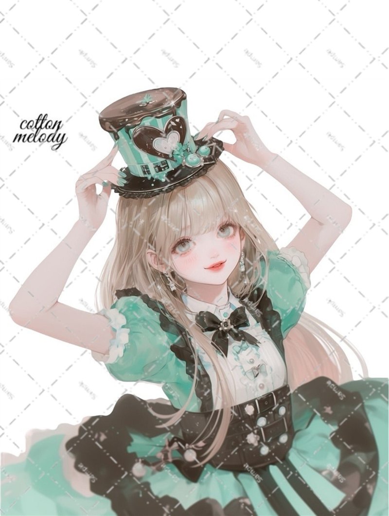 original sticker no.6662 人物贴纸 原创贴纸 人物贴纸 女孩贴纸 原创人物贴纸 - 贴纸 - 纸 