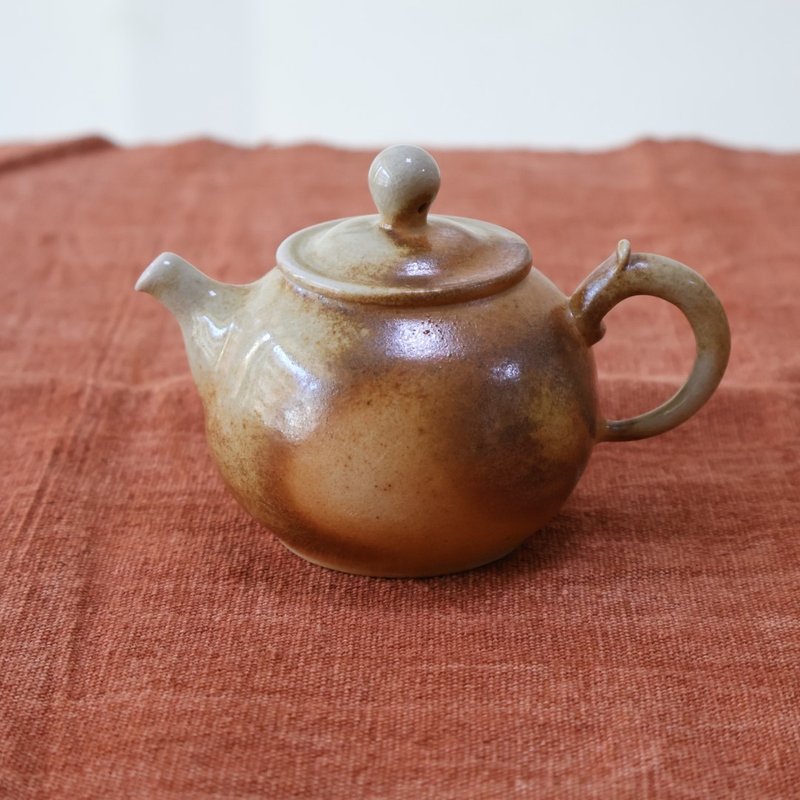 漠尘 柴烧陶手捏茶壶 - 茶具/茶杯 - 陶 咖啡色
