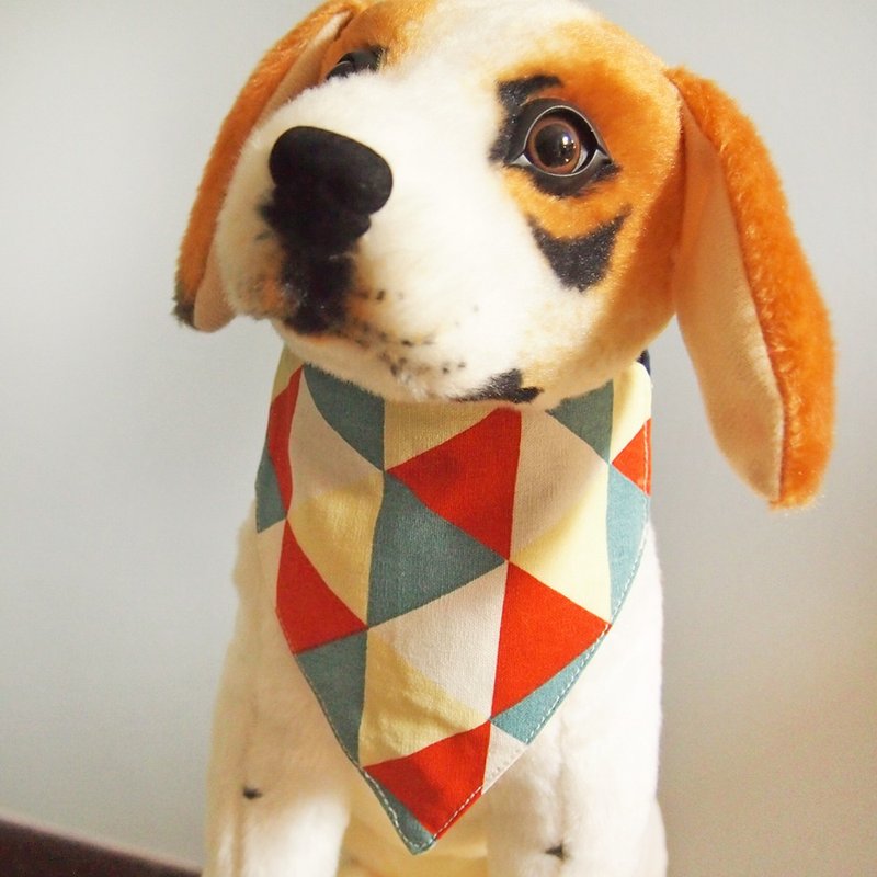 几何款 猫咪狗狗装饰围巾 - 项圈/牵绳 - 棉．麻 多色