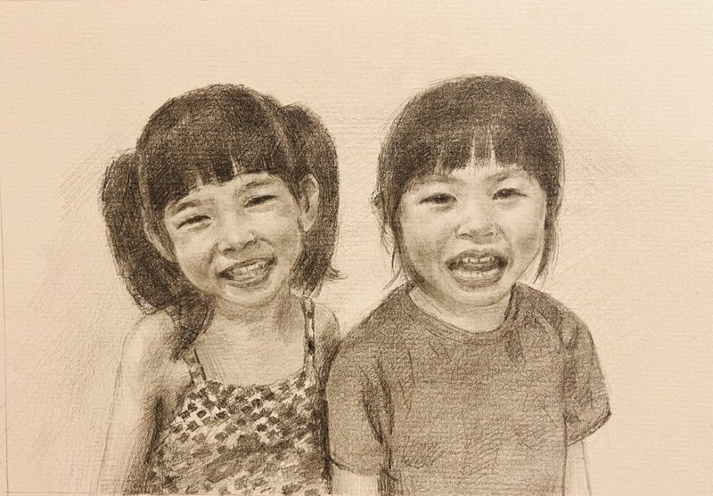 肖像画订制 素描/油画/客制化 四开 54 x 41 cm以下可 - 订制画像 - 颜料 