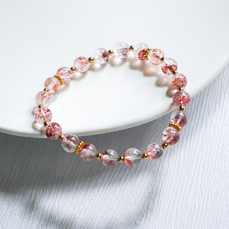 红超七 爱情 白木槿 水晶 手链 - 手链/手环 - 水晶 红色