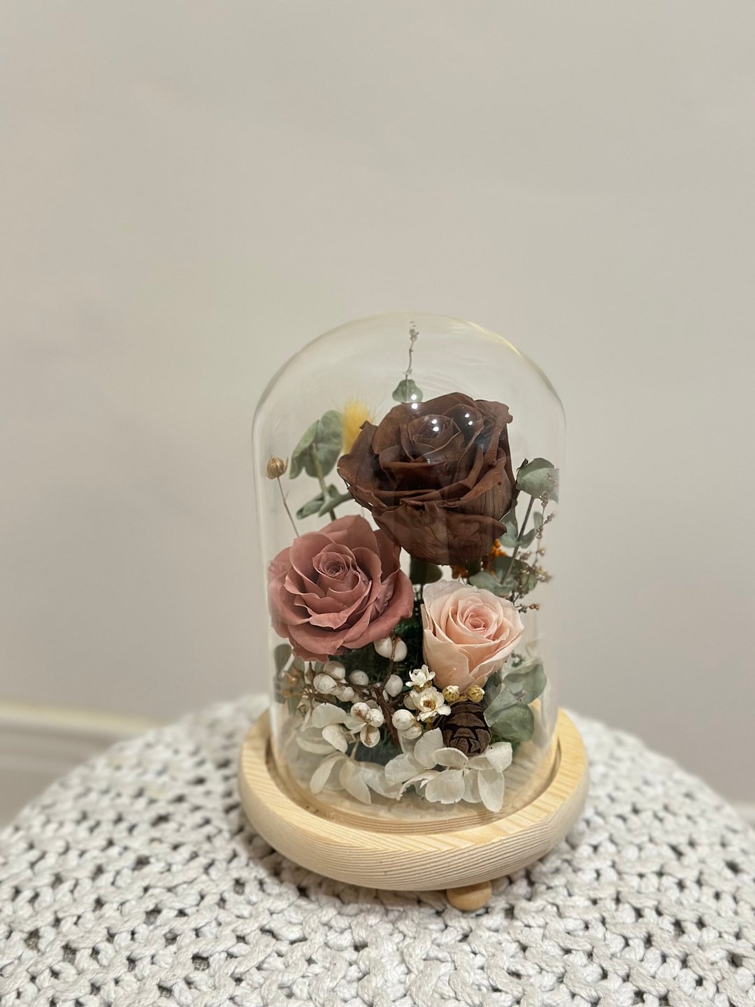 永生玫瑰玻璃盅 送礼 新年礼物 交换礼物 疗愈小物 - 干燥花/捧花 - 植物．花 