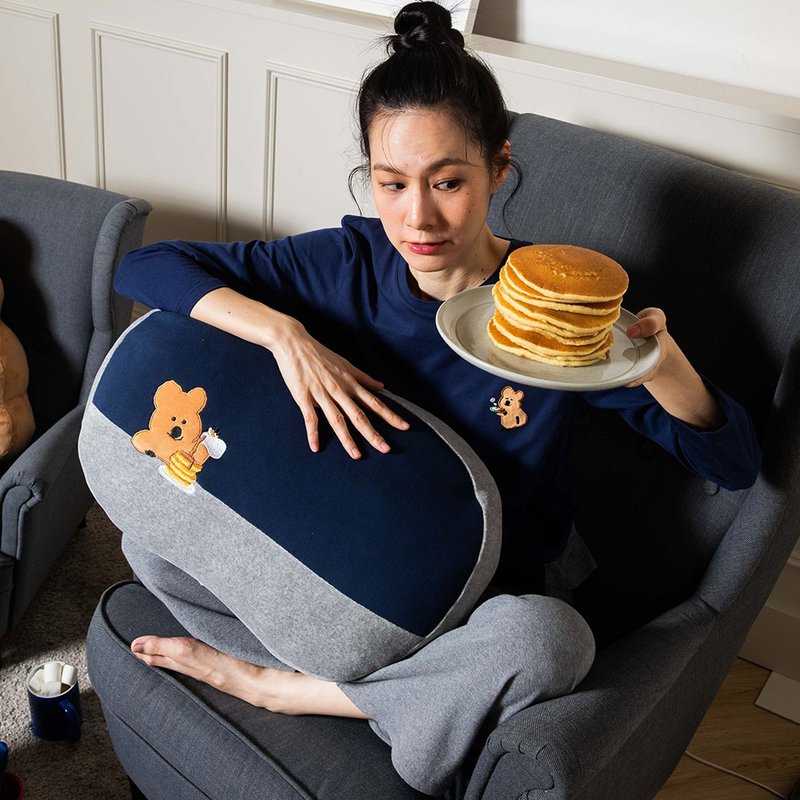 DINOTAENG | 松饼多功能靠枕-靓蓝 - 枕头/抱枕 - 棉．麻 蓝色