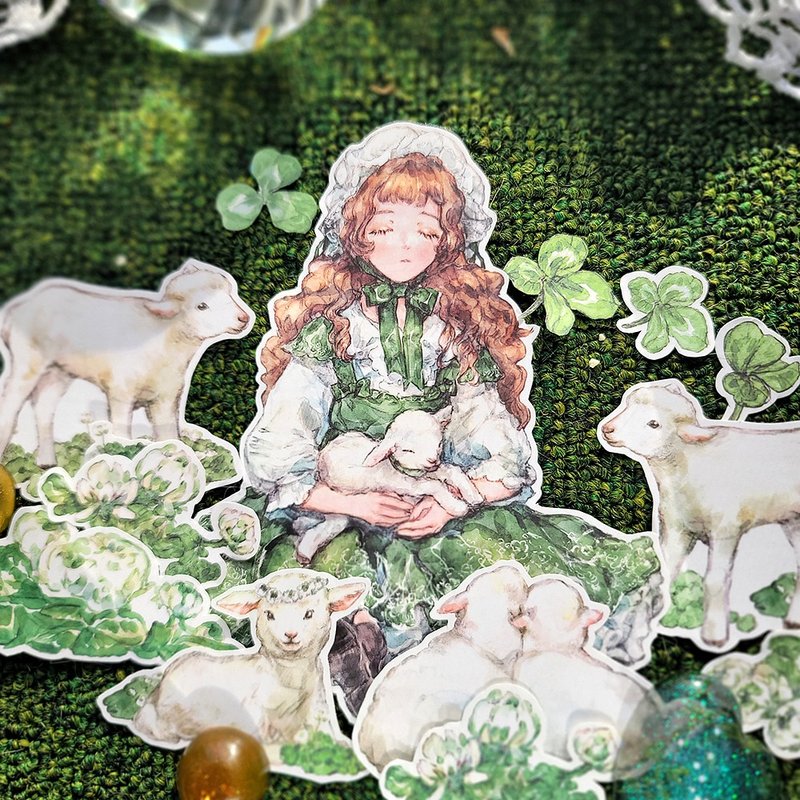 三叶草大 - 贴纸 - 纸 绿色