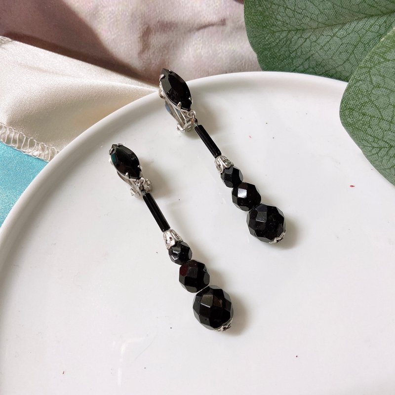 【西洋古董饰品】LEWIS SEGAL CALIFORNIA水滴垂坠 银花 耳环耳夹 - 耳环/耳夹 - 贵金属 银色