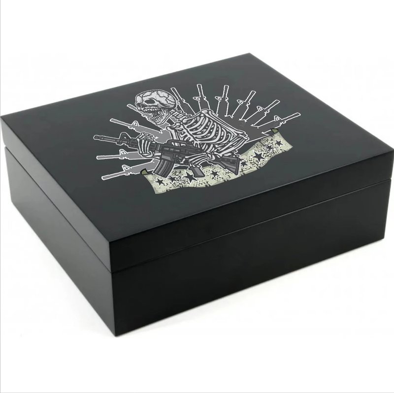 【男士礼物】雪茄宝石盒 高档复古钢琴烤漆雪松木雪茄盒订制雪茄 - 收纳用品 - 木头 黑色