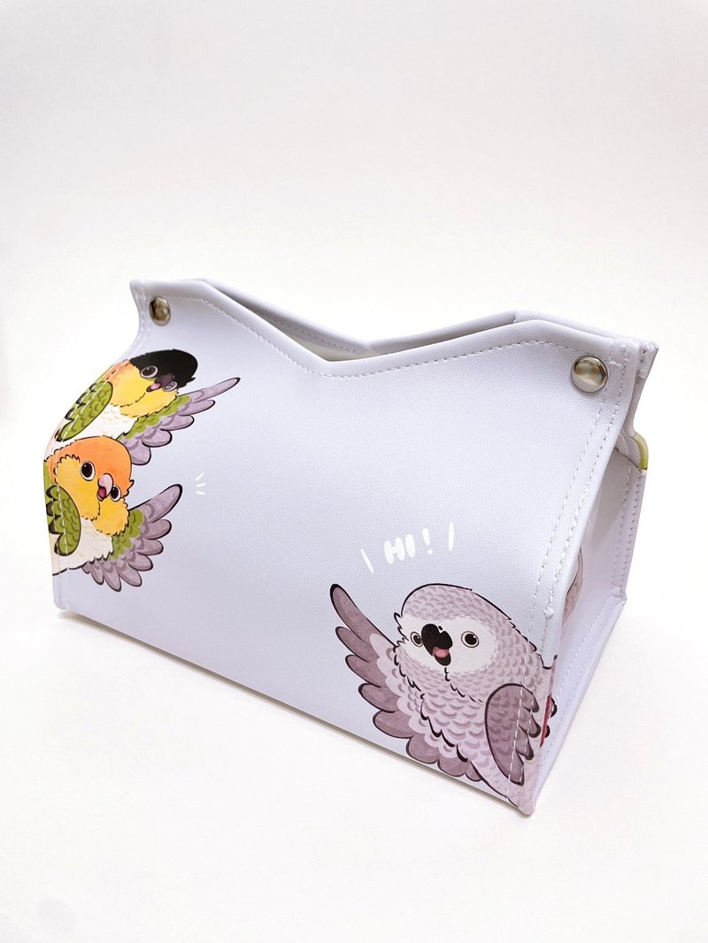 Rolia's 手作【SAY HI !】凯克/灰鹦/月轮/澳彩 PU皮革 面纸套 - 纸巾盒 - 人造皮革 