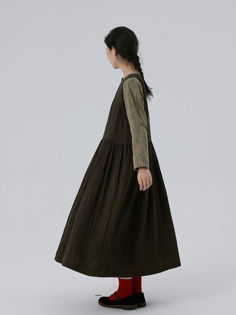 全棉复合面料背心裙连衣裙 洋装 - 洋装/连衣裙 - 棉．麻 蓝色