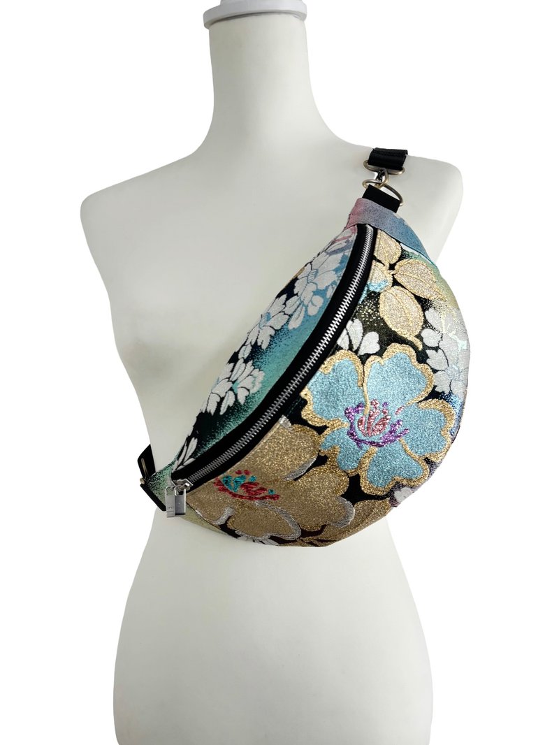 腰带改造 身体包 虹彩光泽 丝绸腰带 斜背包 - 其他 - 丝．绢 银色