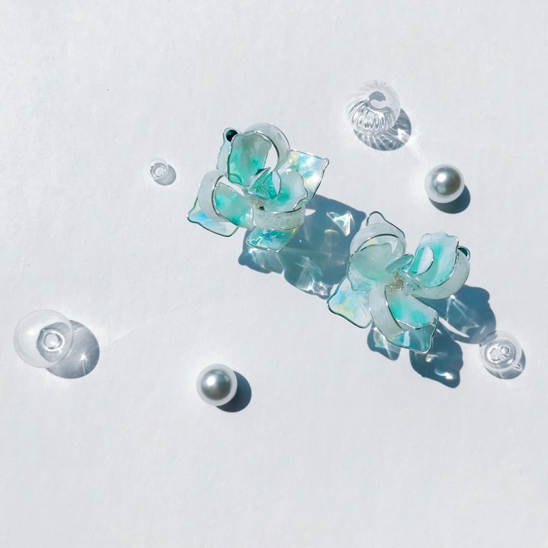 <四季春>造型手工设计树脂耳环/垂吊款/earring/accessories - 耳环/耳夹 - 树脂 绿色