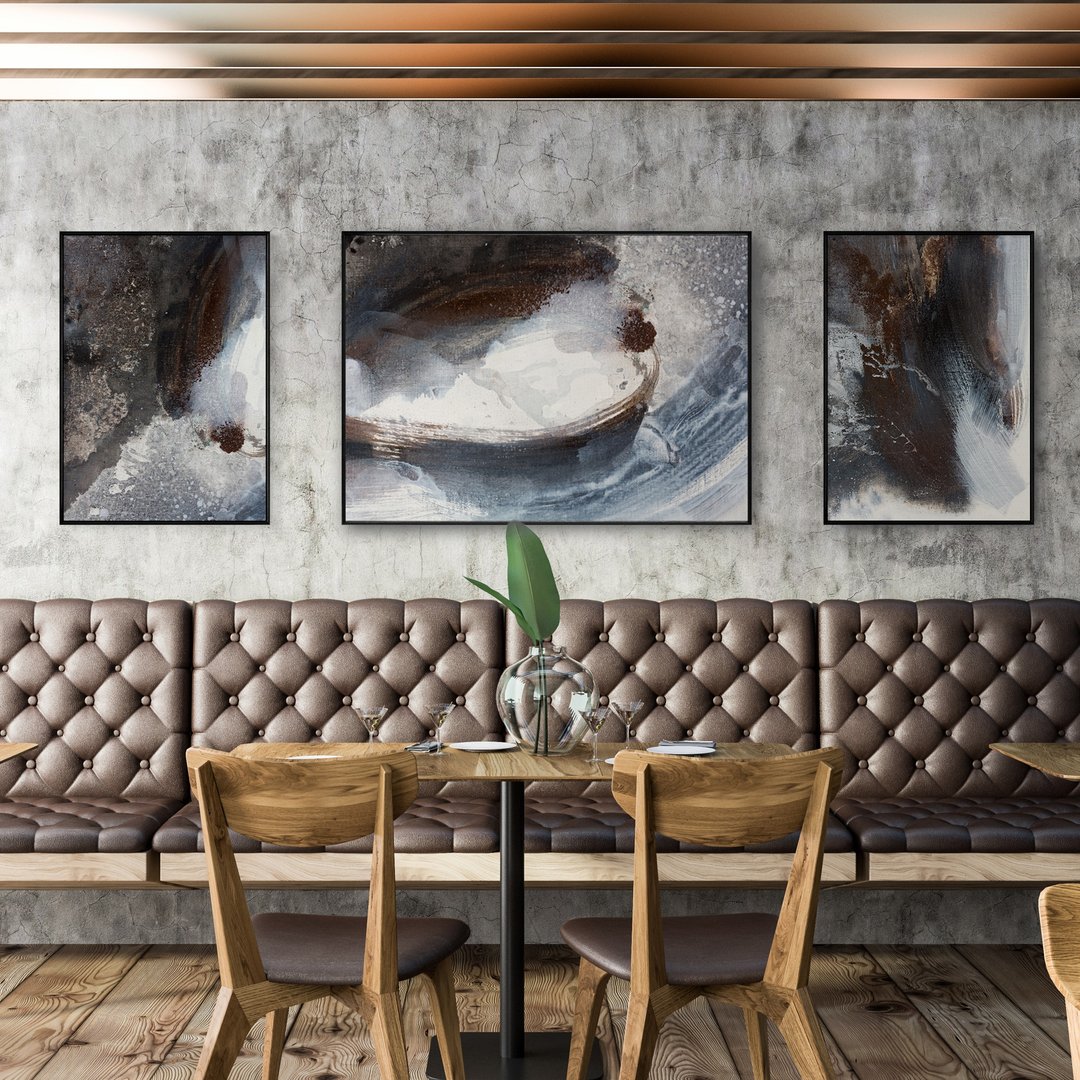 【联画优惠组合】质感餐厅大型挂画/艺术挂画/抽象画作/空间情境 - 海报/装饰画/版画 - 其他材质 多色