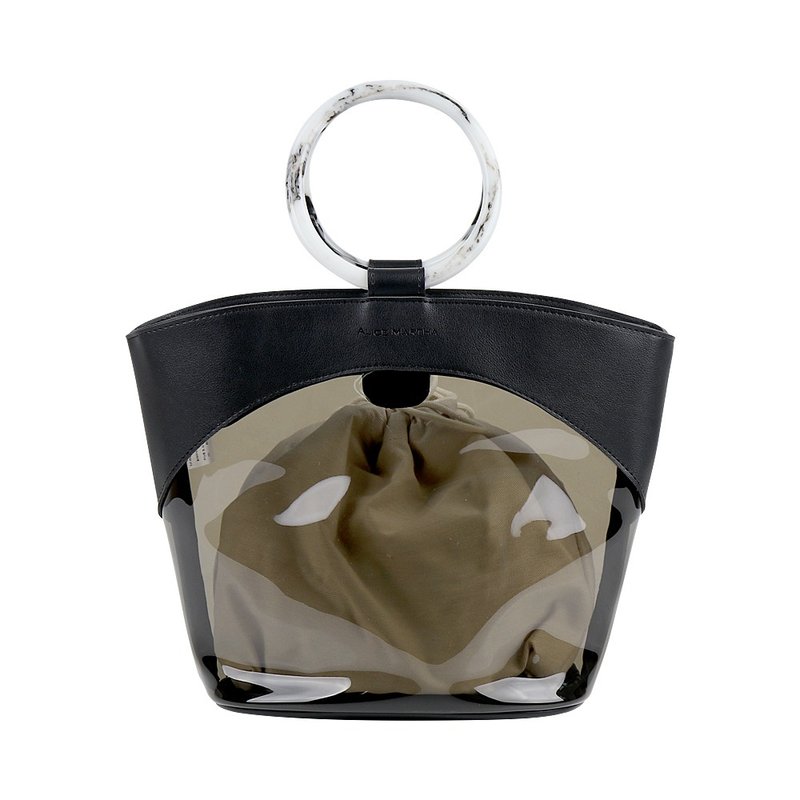 Alice Martha  HAPER透明手袋 - 黑 - 手提包/手提袋 - 人造皮革 