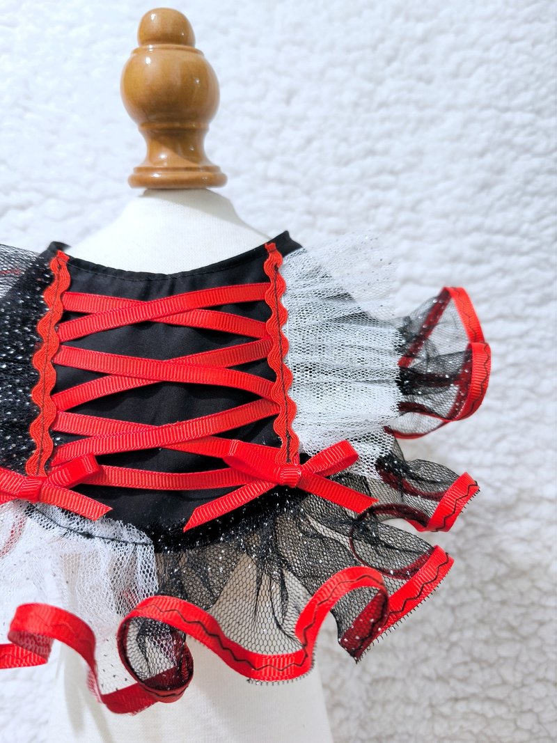 Cruella de vil 黑白魔后 costume 宠物颈饰 - 衣/帽 - 棉．麻 黑色