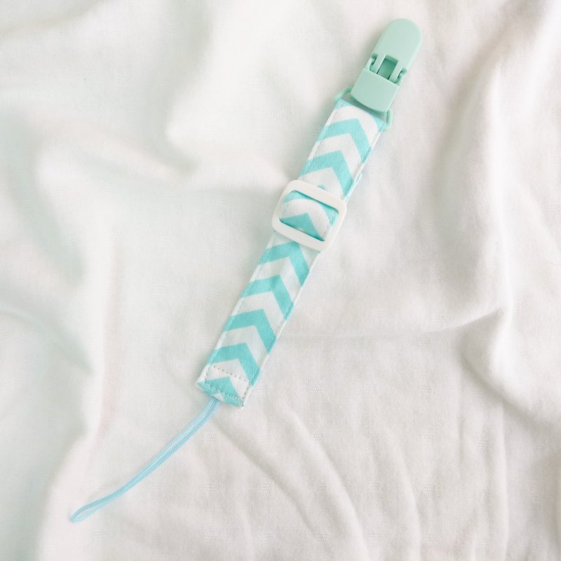 心动频率-4色可选。2段长度手工奶嘴链 (香草奶嘴一般奶嘴适用) - 奶瓶/奶嘴 - 棉．麻 绿色