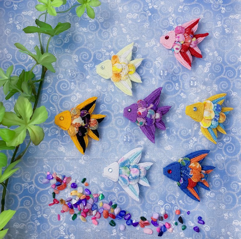 (水生 热带鱼) 细工布花 海洋 橡筋发圈 发夹 - 发饰 - 其他人造纤维 多色