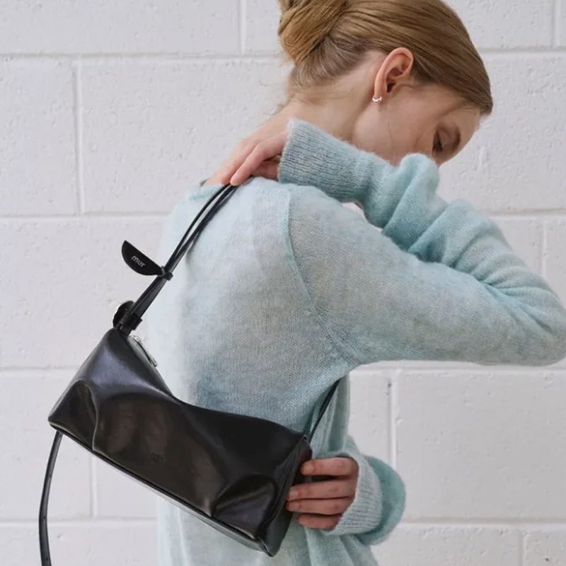 韓國製 MUR Bento bag 手袋/單肩包/上肩袋/手提袋 Black - 侧背包/斜挎包 - 环保材料 