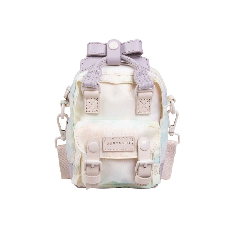 DOUGHNUT 防泼水多袋式斜背包-粉红色-Macaroon Tiny RU - 侧背包/斜挎包 - 尼龙 粉红色