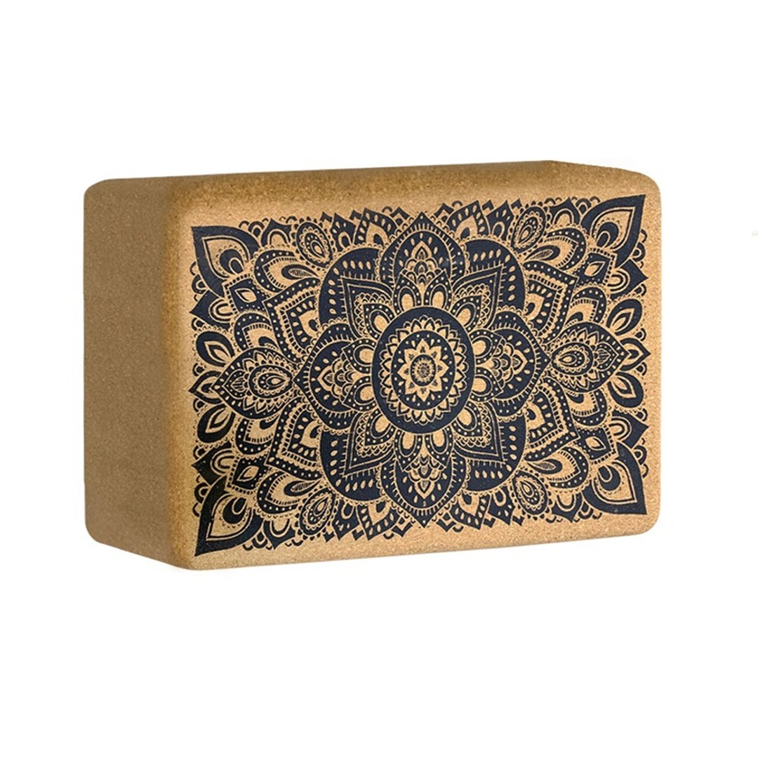【Yoga Design Lab】Cork block 软木瑜珈砖 - Mandala - 运动配件 - 软木/水松木 卡其色