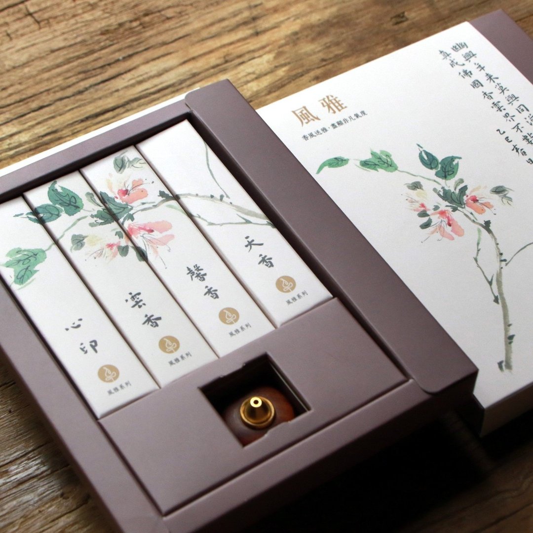 风雅 水墨线香礼盒 - 香薰/精油/线香 - 其他材质 紫色