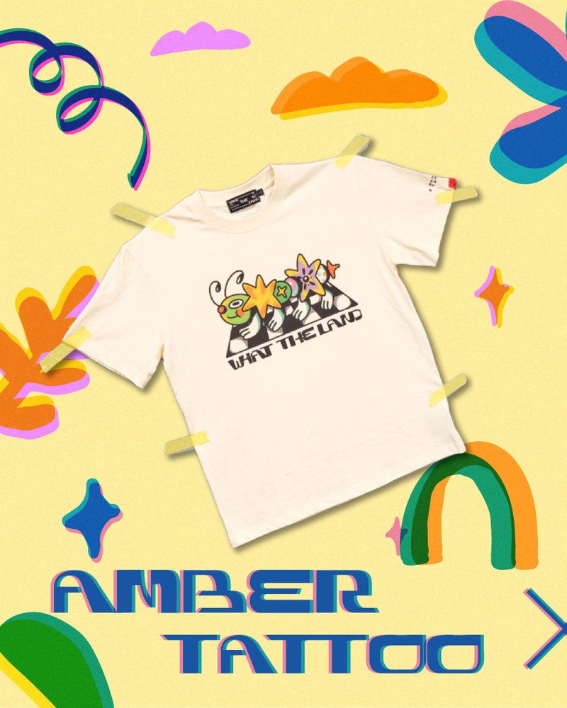 Amber Tattoo Tee - 其他 - 棉．麻 黄色