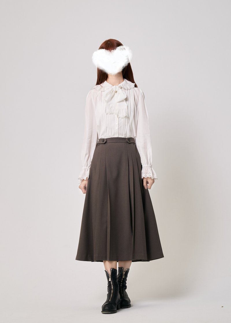 英伦少女 复古真丝衬衫 秋款长袖衬衣 - 女装衬衫 - 棉．麻 白色