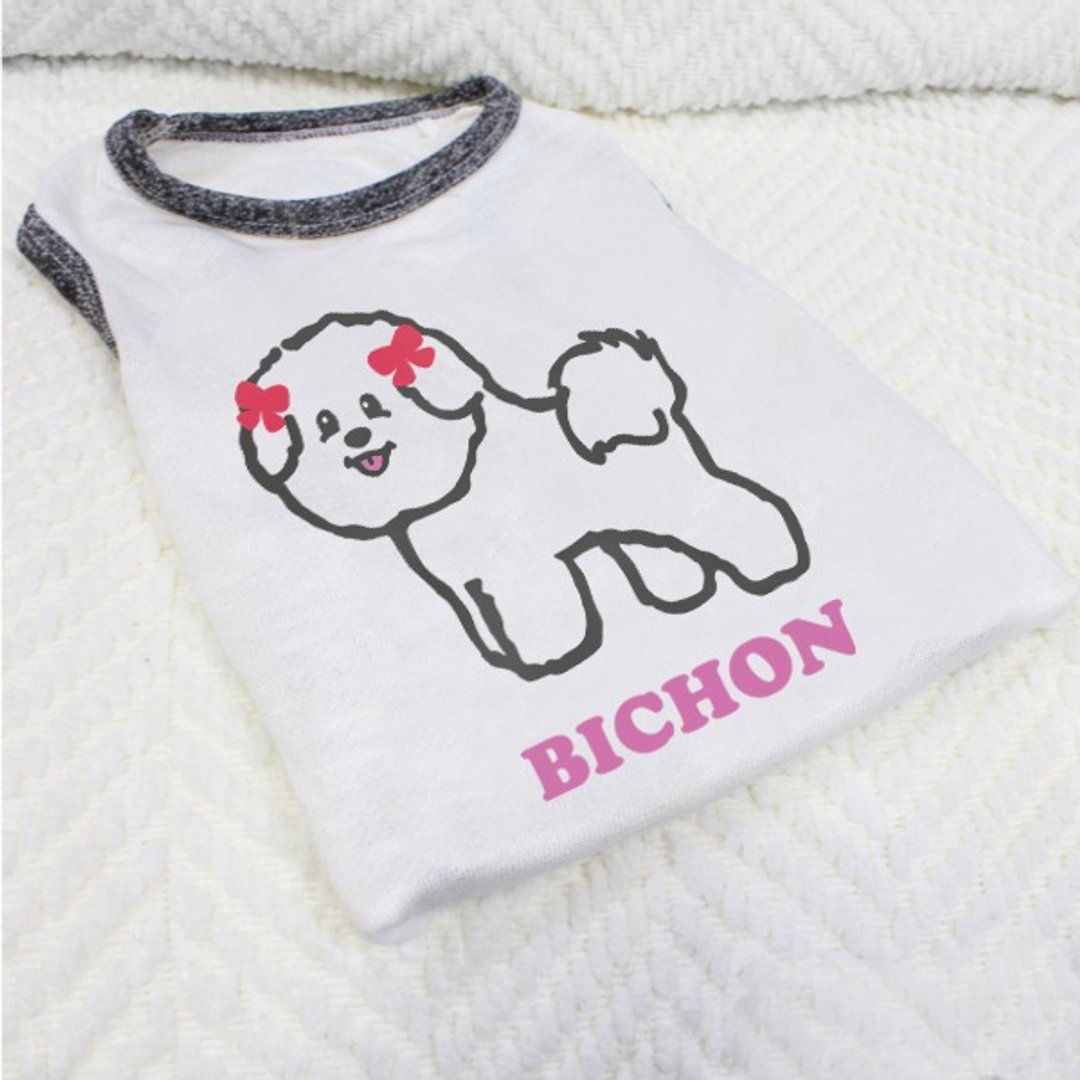 [毛孩姓名订做款] 比熊 绑啾啾款 Bichon Frise 反光衣(毛孩款) - 衣/帽 - 棉 多色