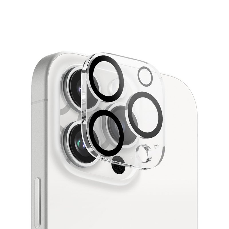 iPhone 16/Plus/Pro/Pro Max 9H钢化玻璃全包覆镜头保护贴 - 平板/电脑保护壳 - 玻璃 透明