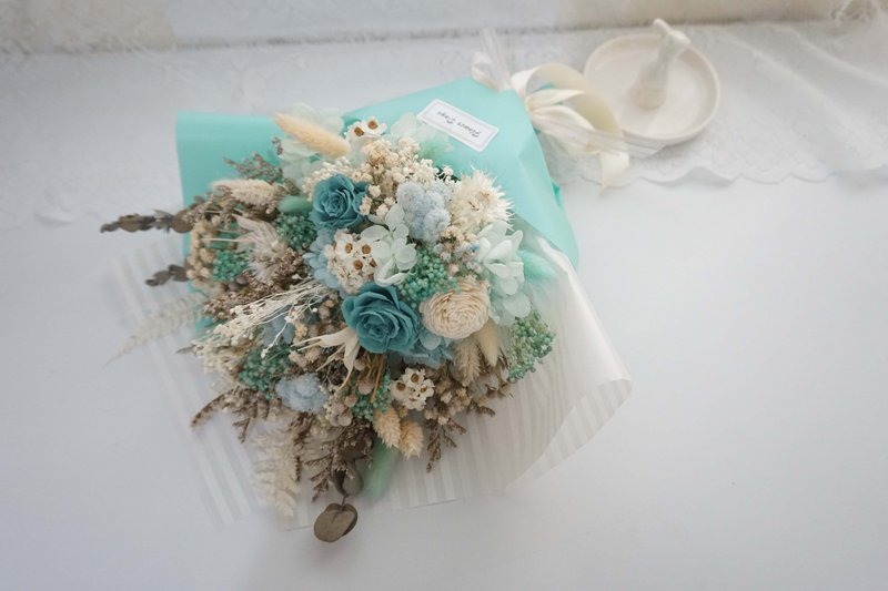 不凋花。永生花 -韩式不凋花束- *交换礼物*情人节*婚礼*生日礼物*毕业 - 植栽/盆栽 - 植物．花 绿色