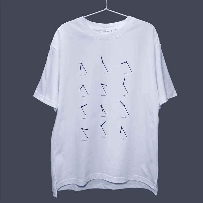 6:25am Time Difference Tee - 白色 - 男装上衣/T 恤 - 棉．麻 白色
