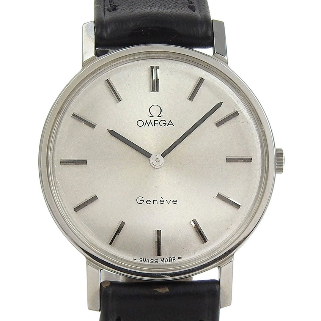 【日本直送】欧米茄 OMEGA 日内瓦 手表 cal.625 不锈钢x皮革 手动上链 指针式显示 银色表盘 男士【二手】 - 女表 - 不锈钢 银色