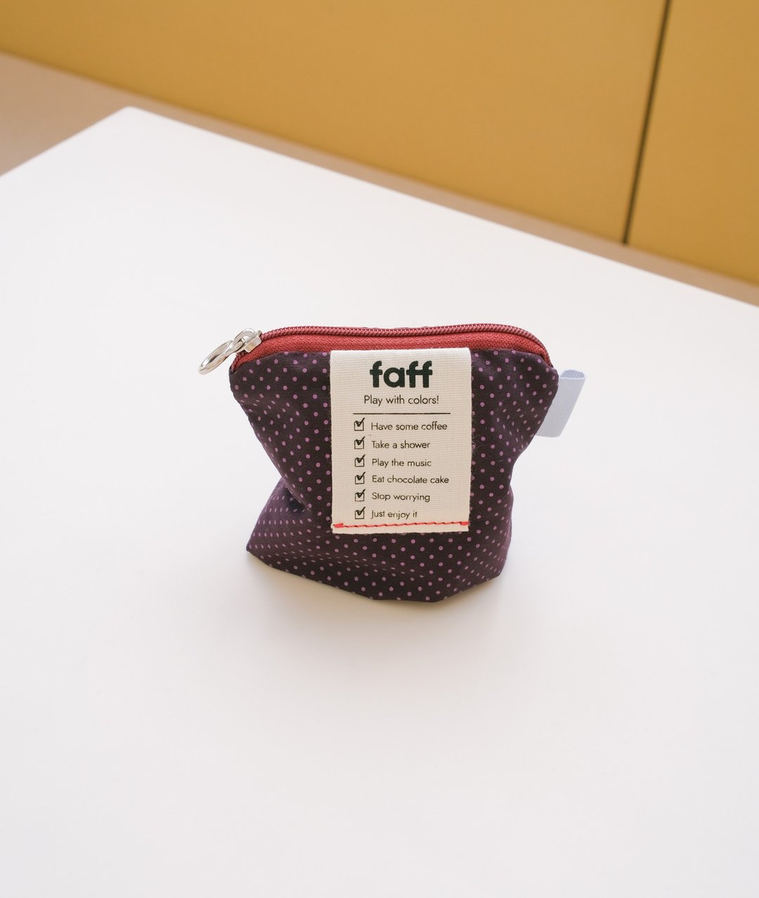 faff Pouch mini 点点梅 - 化妆包/杂物包 - 棉 红色