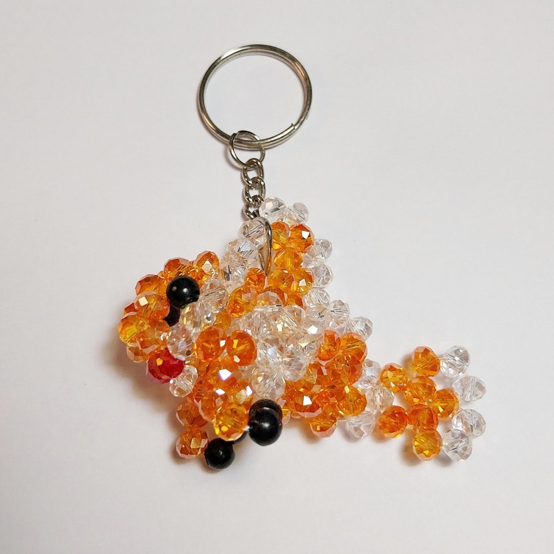 Cartoon Fish Bead Key chain - 吊饰 - 塑料 橘色