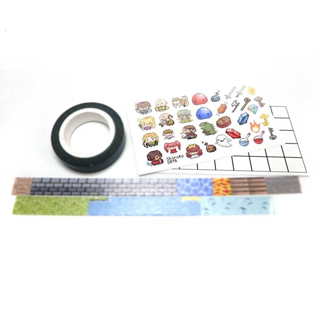 pixel fantasy-点阵风RPG制作-补充包 - 纸胶带 - 纸 多色