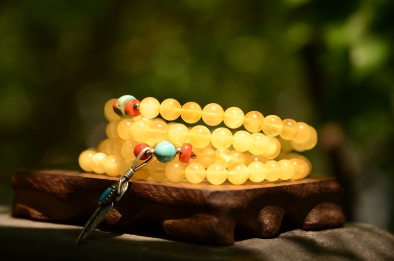 【Amber 阳光下的琥珀精灵】 - 手链/手环 - 宝石 黄色