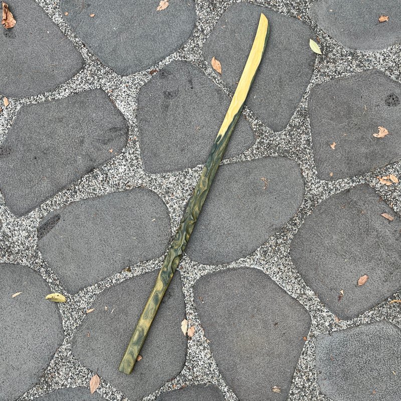 我贩剑　妖刀　擎时恒光　绿檀艺术木刀　手工木剑　日本刀　魔剑 - 摆饰 - 木头 绿色