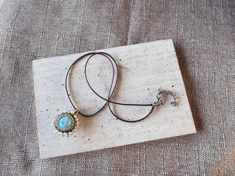 230509 海纹石 串珠 颈链 - 项链 - 半宝石 蓝色