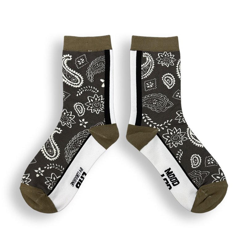 MOODLABBYLORRAINE | BROWN BANDANA 袜子 - 袜子 - 棉．麻 咖啡色