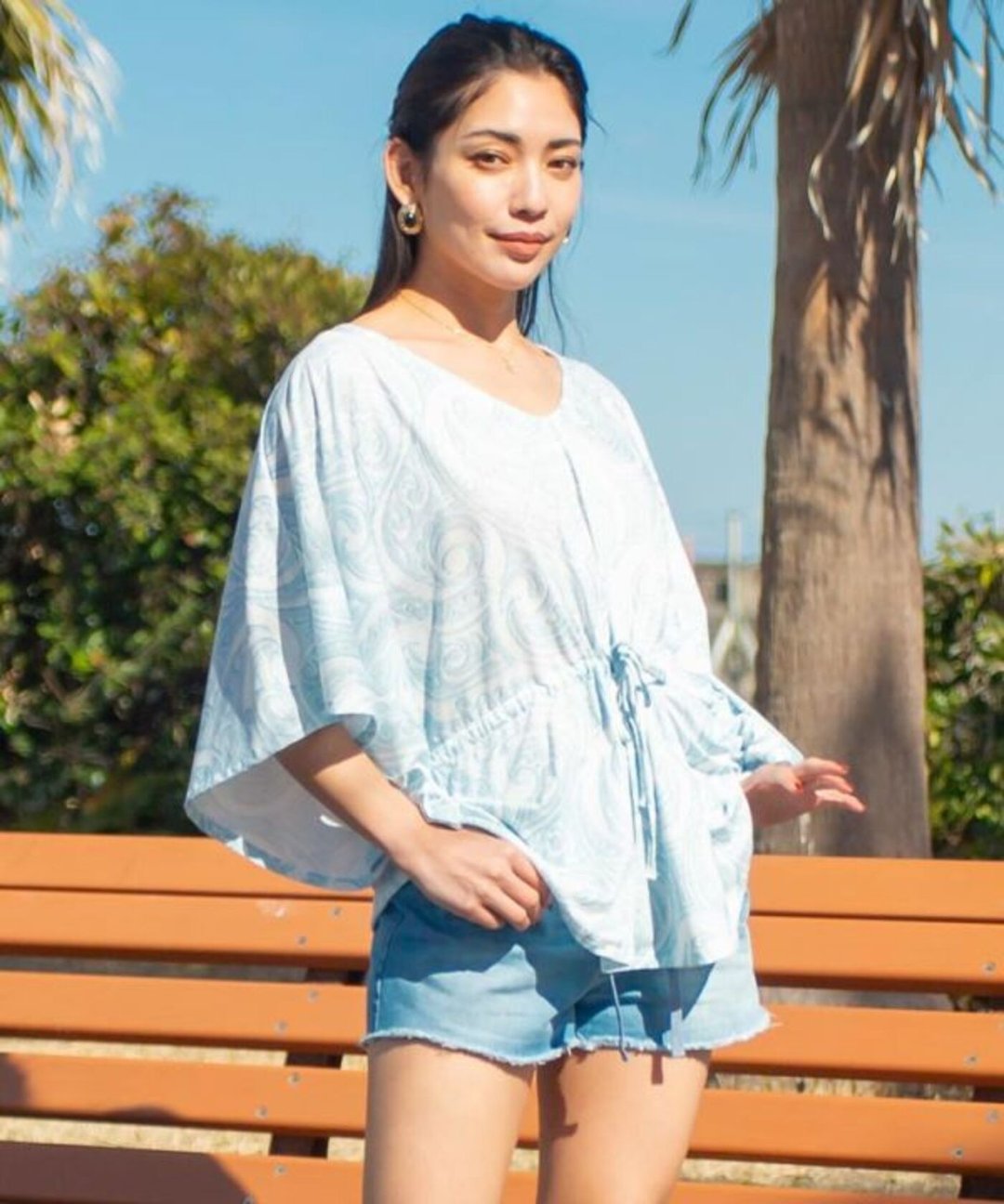 【热门预购】绽放岛屿夏威夷慵懒收腰罩衫斗篷上衣(5色)42O-5202 - 女装上衣 - 其他材质 